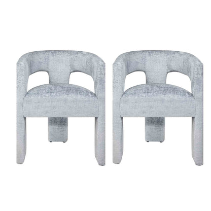 Gwen Modern Luxury Jacquard Fabric Sculpture Armchair - Set of 2