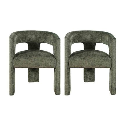 Gwen Modern Luxury Jacquard Fabric Sculpture Armchair - Set of 2