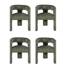 Gwen Modern Luxury Jacquard Fabric Sculpture Armchair - Set of 4