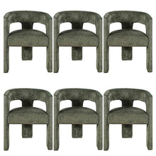 Gwen Modern Luxury Jacquard Fabric Sculpture Armchair - Set of 6