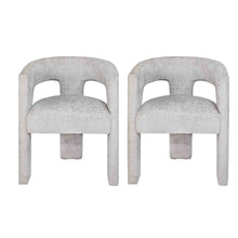 Gwen Modern Luxury Jacquard Fabric Sculpture Armchair - Set of 2