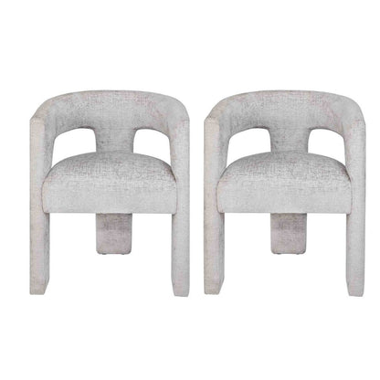 Gwen Modern Luxury Jacquard Fabric Sculpture Armchair - Set of 2