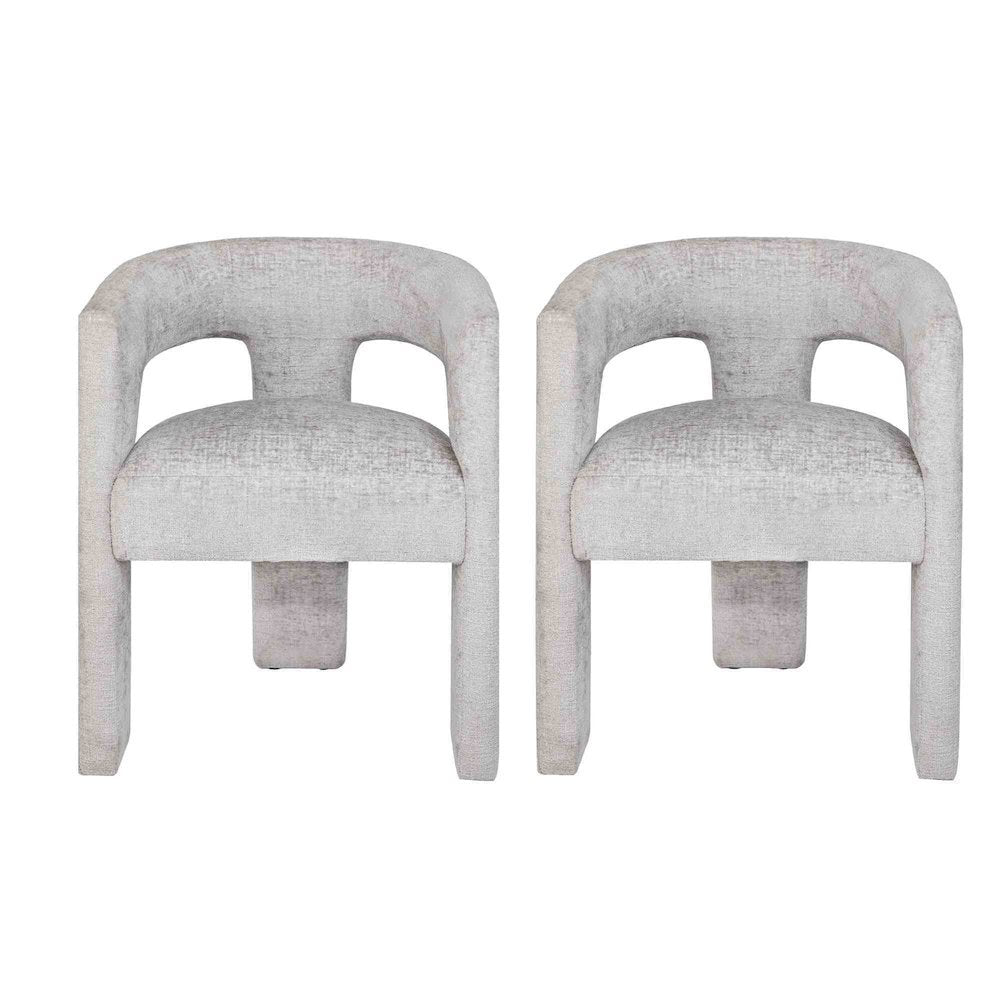 Gwen Modern Luxury Jacquard Fabric Sculpture Armchair - Set of 2