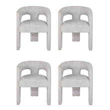 Gwen Modern Luxury Jacquard Fabric Sculpture Armchair - Set of 4