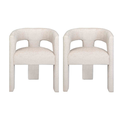 Gwen Modern Luxury Jacquard Fabric Sculpture Armchair - Set of 2