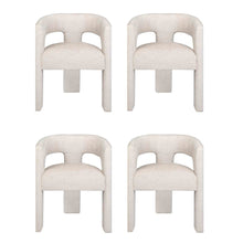 Gwen Modern Luxury Jacquard Fabric Sculpture Armchair - Set of 4