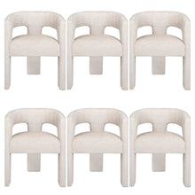 Gwen Modern Luxury Jacquard Fabric Sculpture Armchair - Set of 6