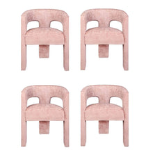 Gwen Modern Luxury Jacquard Fabric Sculpture Armchair - Set of 4