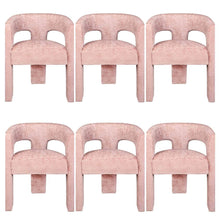 Gwen Modern Luxury Jacquard Fabric Sculpture Armchair - Set of 6