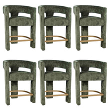 Gwen Modern Luxury Jacquard Fabric Sculpture Counter Stool - Set of 6