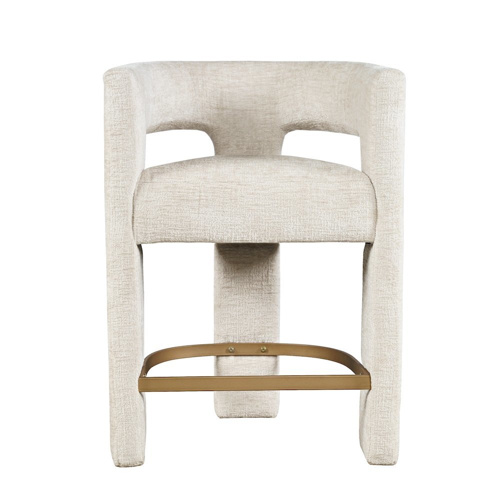 Gwen Modern Luxury Jacquard Fabric Upholstered Sculpture Counter Stool