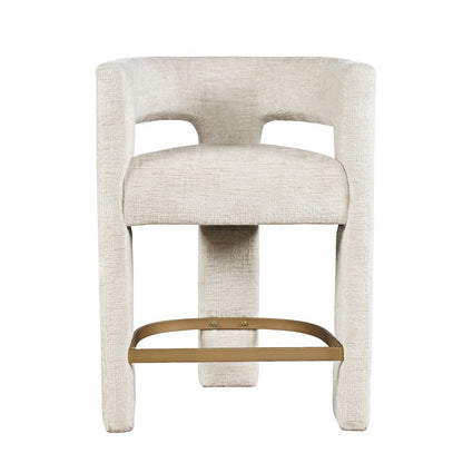 Gwen Modern Luxury Jacquard Fabric Upholstered Sculpture Counter Stool