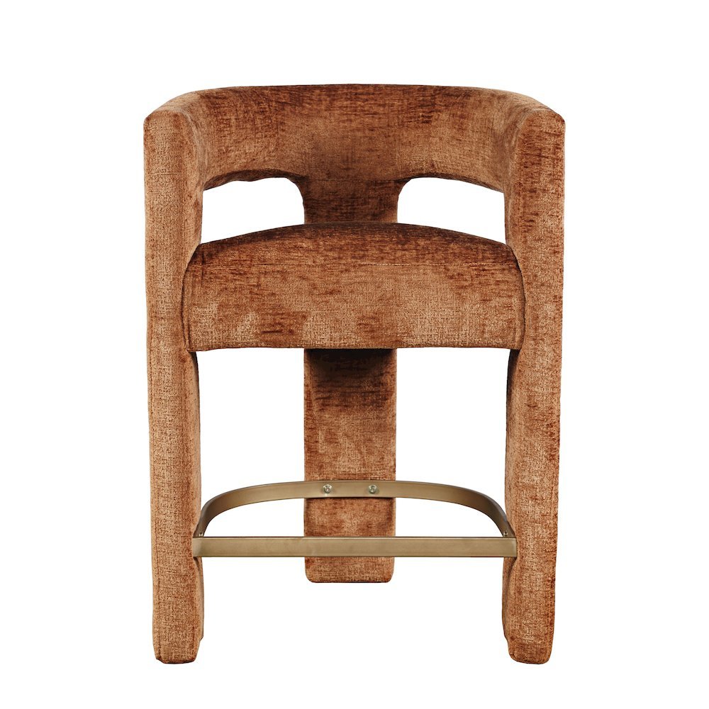 Gwen Modern Luxury Jacquard Fabric Upholstered Sculpture Counter Stool