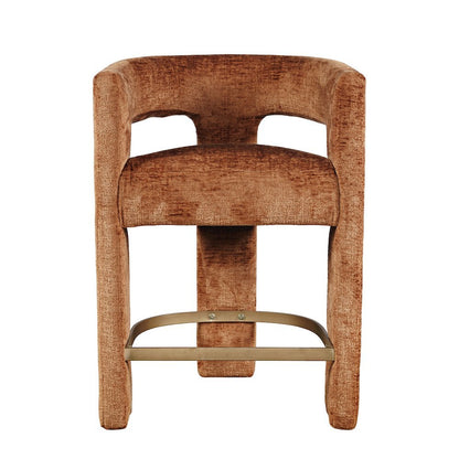 Gwen Modern Luxury Jacquard Fabric Upholstered Sculpture Counter Stool
