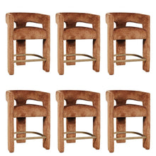 Gwen Modern Luxury Jacquard Fabric Sculpture Counter Stool - Set of 6