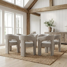 Gwen Modern Luxury Jacquard Fabric Sculpture Armchair - Set of 6
