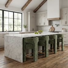 Gwen Modern Luxury Jacquard Fabric Sculpture Counter Stool - Set of 6