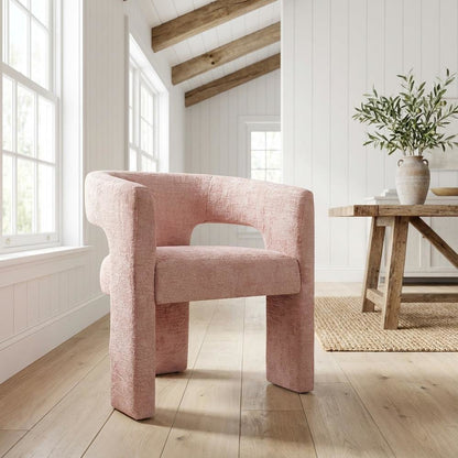 Gwen Modern Luxury Jacquard Fabric Sculpture Armchair - Set of 4