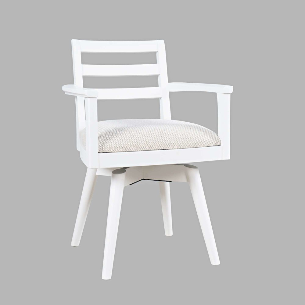 Axis Mid-Century Modern Upholstered Ladderback Swivel Dining Chair - Set of 2