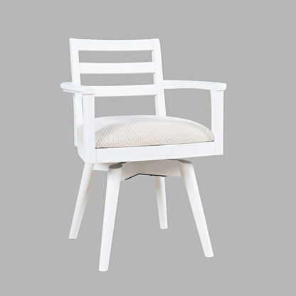 Axis Mid-Century Modern Upholstered Ladderback Swivel Dining Chair - Set of 2