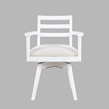 Axis Mid-Century Modern Upholstered Ladderback Swivel Dining Chair - Set of 2