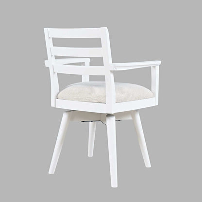 Axis Mid-Century Modern Upholstered Ladderback Swivel Dining Chair - Set of 2