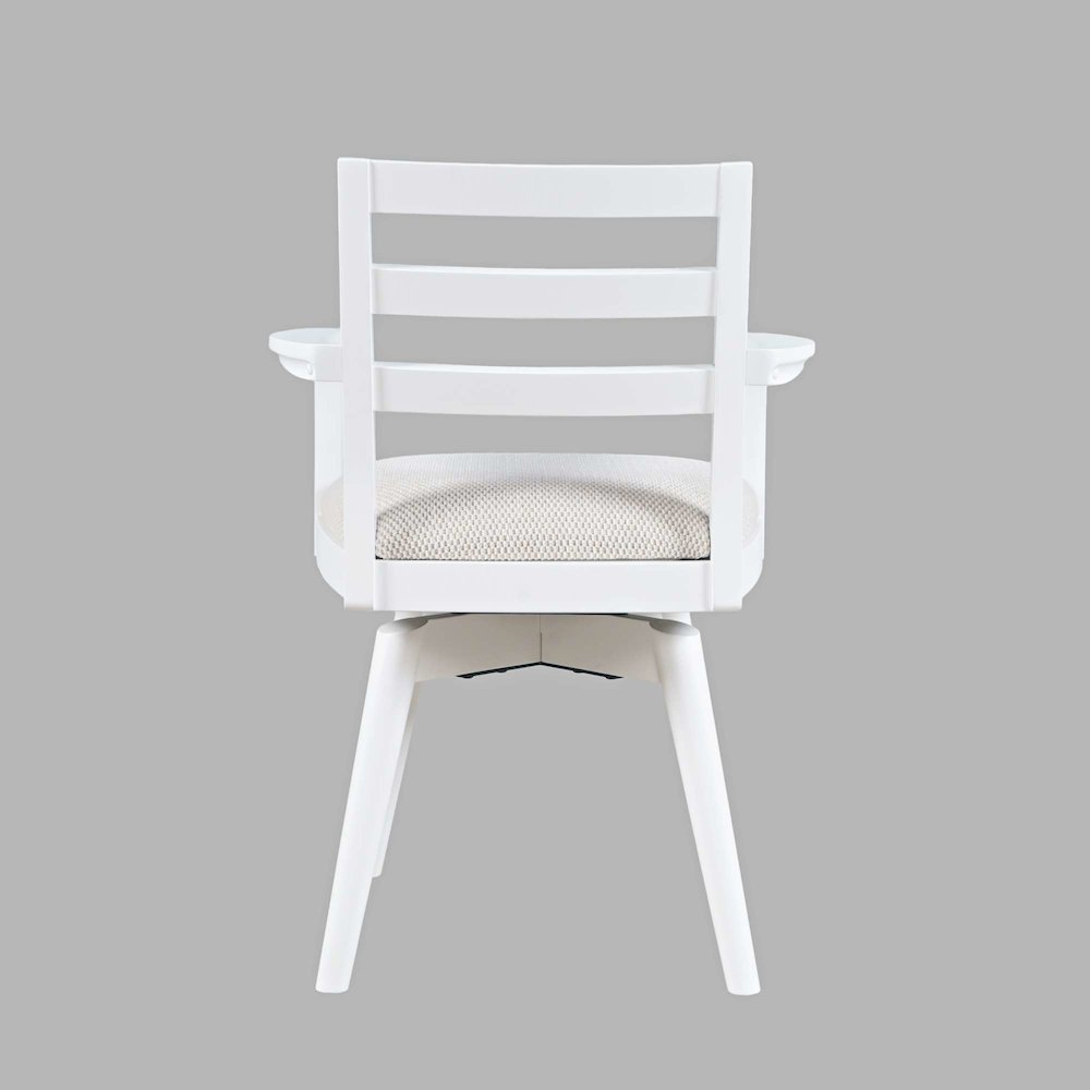 Axis Mid-Century Modern Upholstered Ladderback Swivel Dining Chair - Set of 2