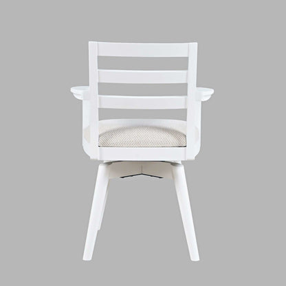 Axis Mid-Century Modern Upholstered Ladderback Swivel Dining Chair - Set of 2