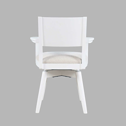 Axis Mid-Century Modern Upholstered Swivel Panel Dining Chair - Set of 2