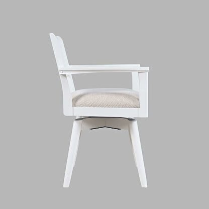 Axis Mid-Century Modern Upholstered Swivel Panel Dining Chair - Set of 2