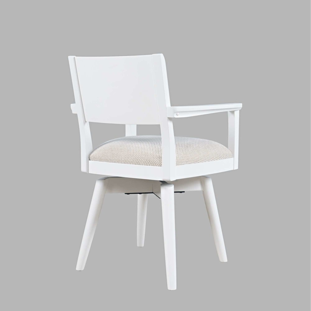 Axis Mid-Century Modern Upholstered Swivel Panel Dining Chair - Set of 2