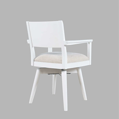 Axis Mid-Century Modern Upholstered Swivel Panel Dining Chair - Set of 2