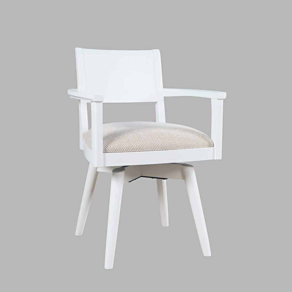 Axis Mid-Century Modern Upholstered Swivel Panel Dining Chair - Set of 2