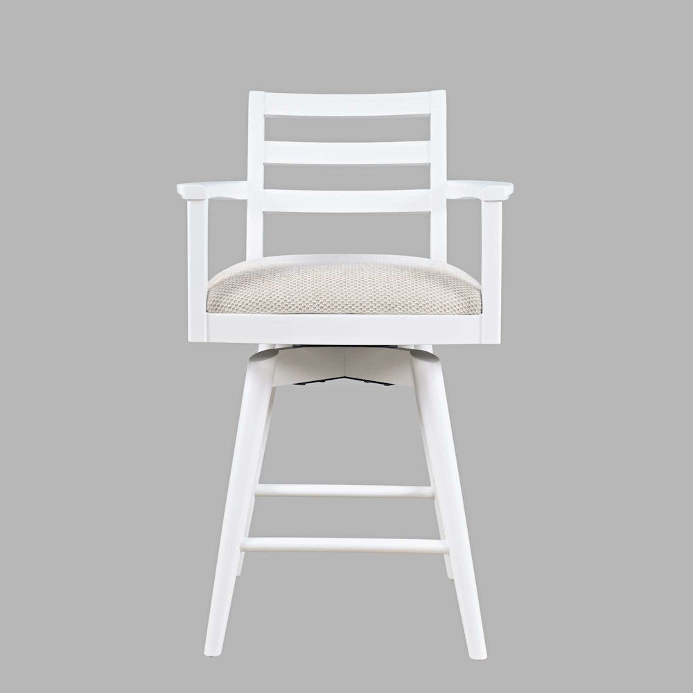 Axis Mid-Century Modern 5-Pc Round Counter Height Ladderback Swivel Dining Set