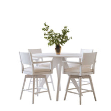 Axis Mid-Century Modern Five Piece Round Counter Height Panel Swivel Dining Set