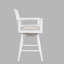 Axis Mid-Century Modern Upholstered Ladderback Swivel Barstool - Set of 2