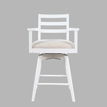 Axis Mid-Century Modern Upholstered Ladderback Swivel Barstool - Set of 2