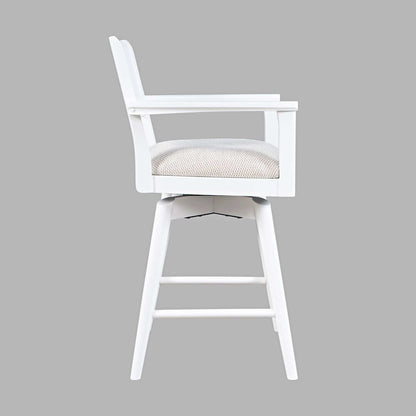 Axis Mid-Century Modern Upholstered Swivel Panel Barstool - Set of 2