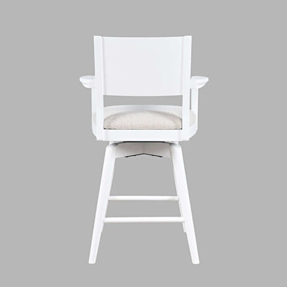 Axis Mid-Century Modern Upholstered Swivel Panel Barstool - Set of 2