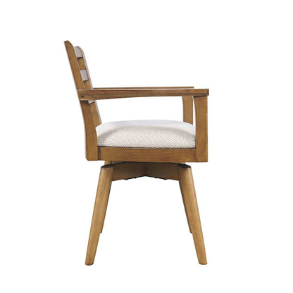 Axis Mid-Century Modern Upholstered Ladderback Swivel Dining Chair - Set of 2