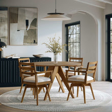 Axis Mid-Century Modern Upholstered Ladderback Swivel Dining Chair - Set of 2