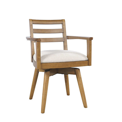 Axis Mid-Century Modern Upholstered Ladderback Swivel Dining Chair - Set of 2