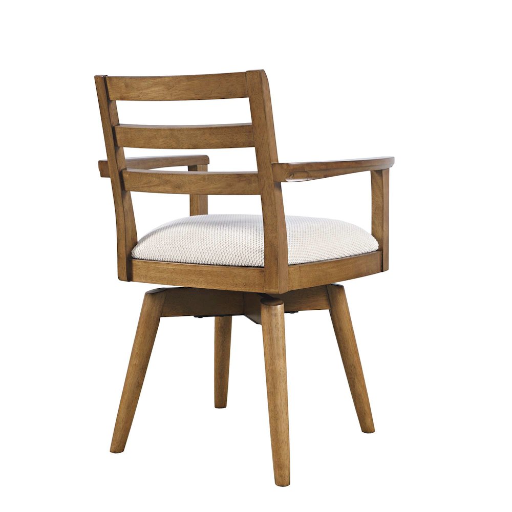 Axis Mid-Century Modern Upholstered Ladderback Swivel Dining Chair - Set of 2