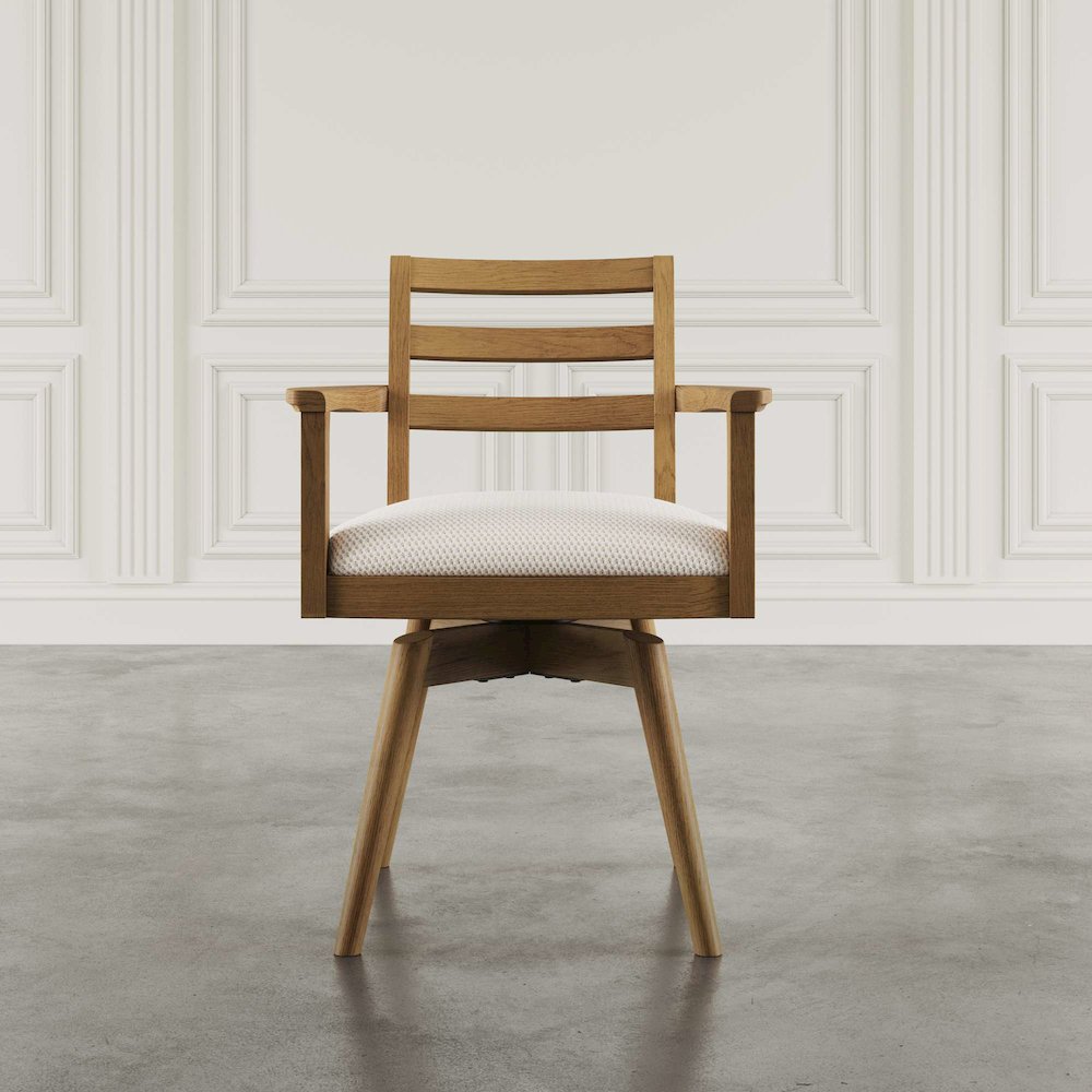 Axis Mid-Century Modern Upholstered Ladderback Swivel Dining Chair - Set of 2