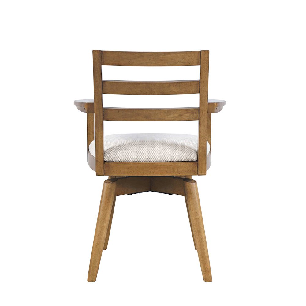 Axis Mid-Century Modern Upholstered Ladderback Swivel Dining Chair - Set of 2