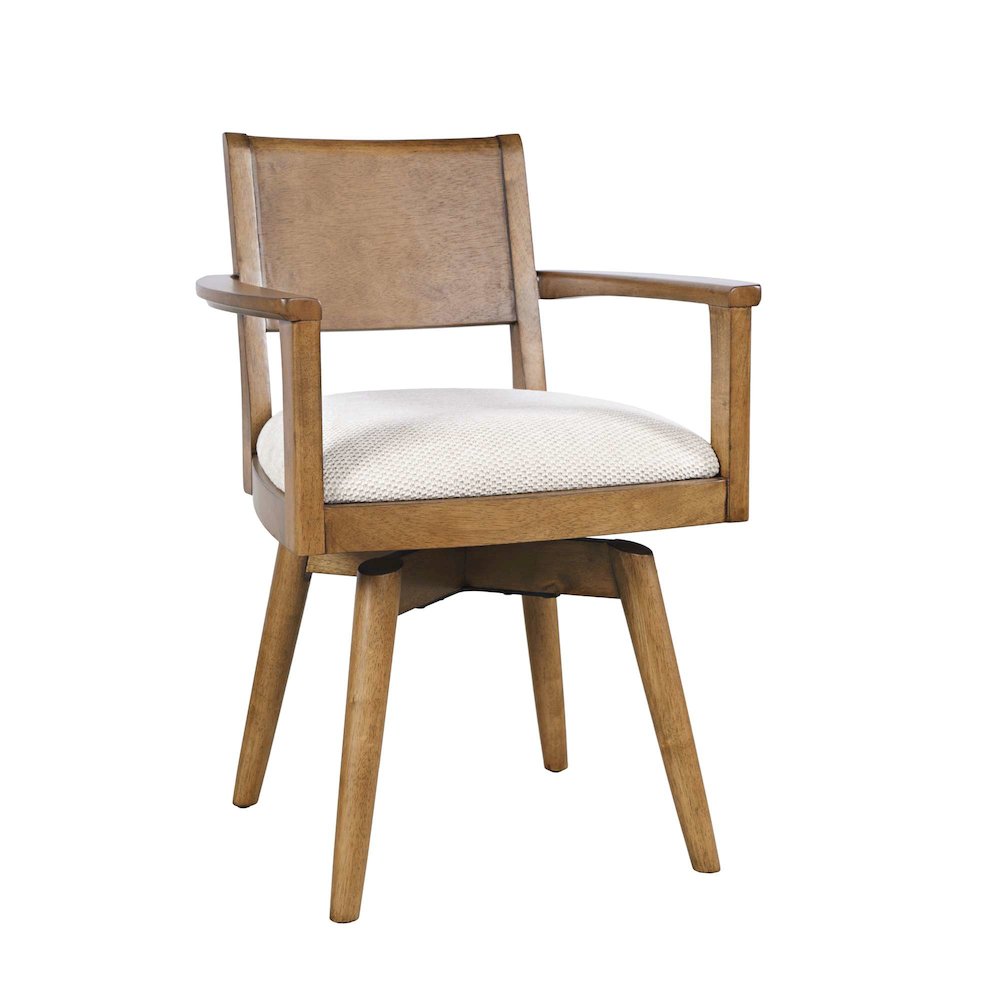 Axis Mid-Century Modern Upholstered Swivel Panel Dining Chair - Set of 2