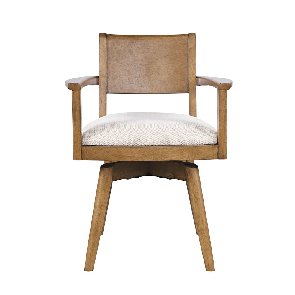 Axis Mid-Century Modern Upholstered Swivel Panel Dining Chair - Set of 2