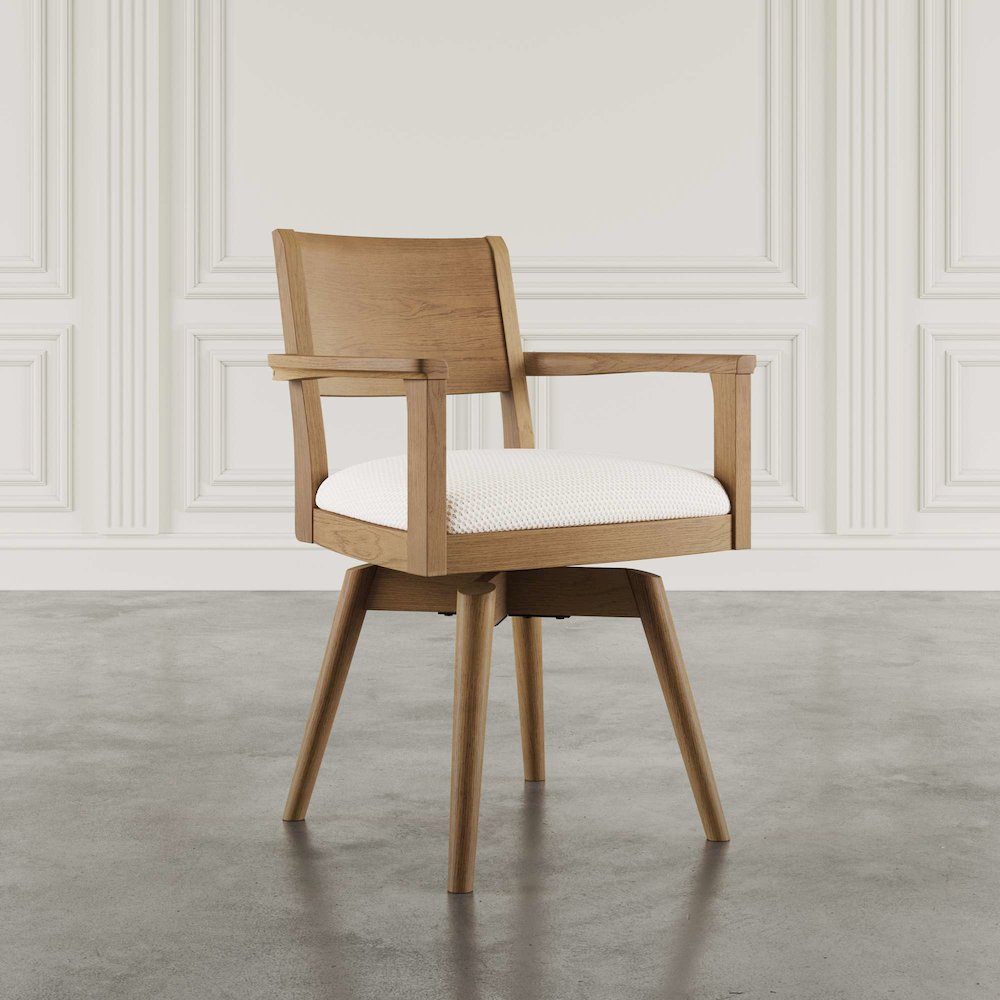 Axis Mid-Century Modern Upholstered Swivel Panel Dining Chair - Set of 2