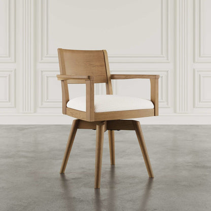 Axis Mid-Century Modern Upholstered Swivel Panel Dining Chair - Set of 2