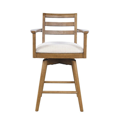 Axis Mid-Century Modern 5-Pc Round Counter Height Ladderback Swivel Dining Set